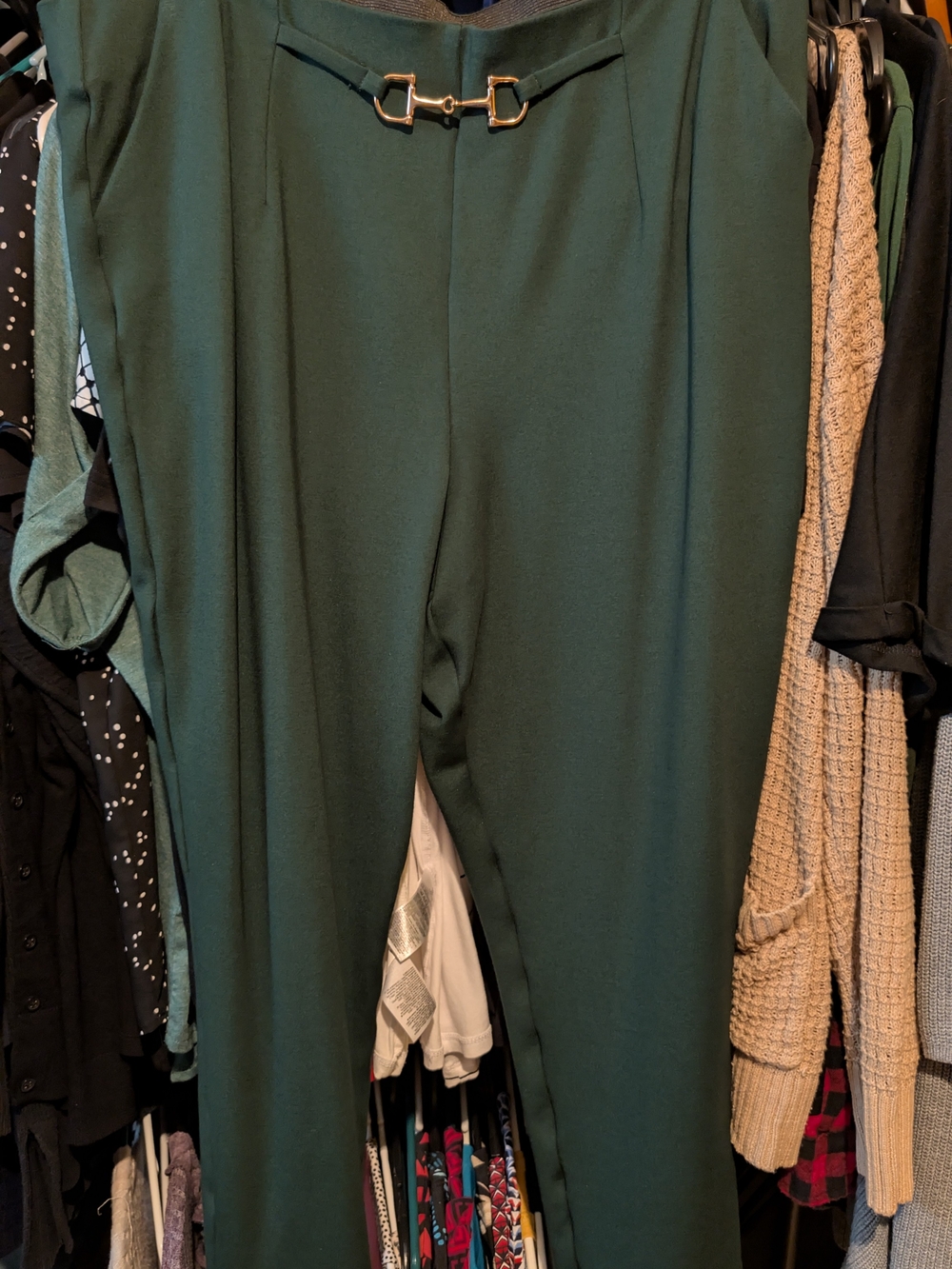 Maurices Deep Green Pull-On Trousers with Gold Accent